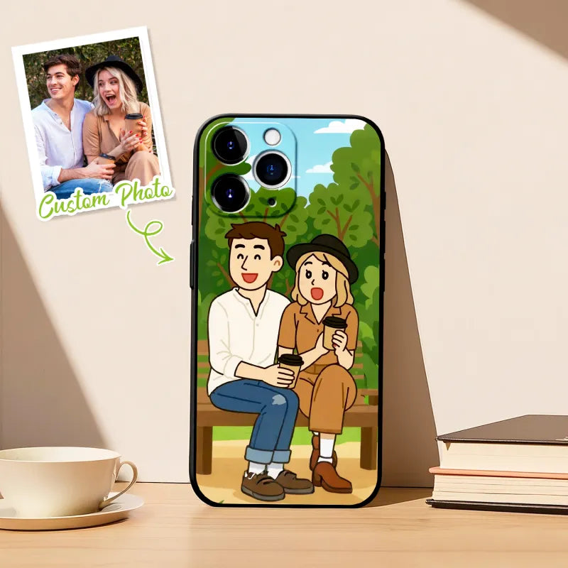 Custom Anime Portrait Phone Case – Personalized Cartoon Style for iPhone
