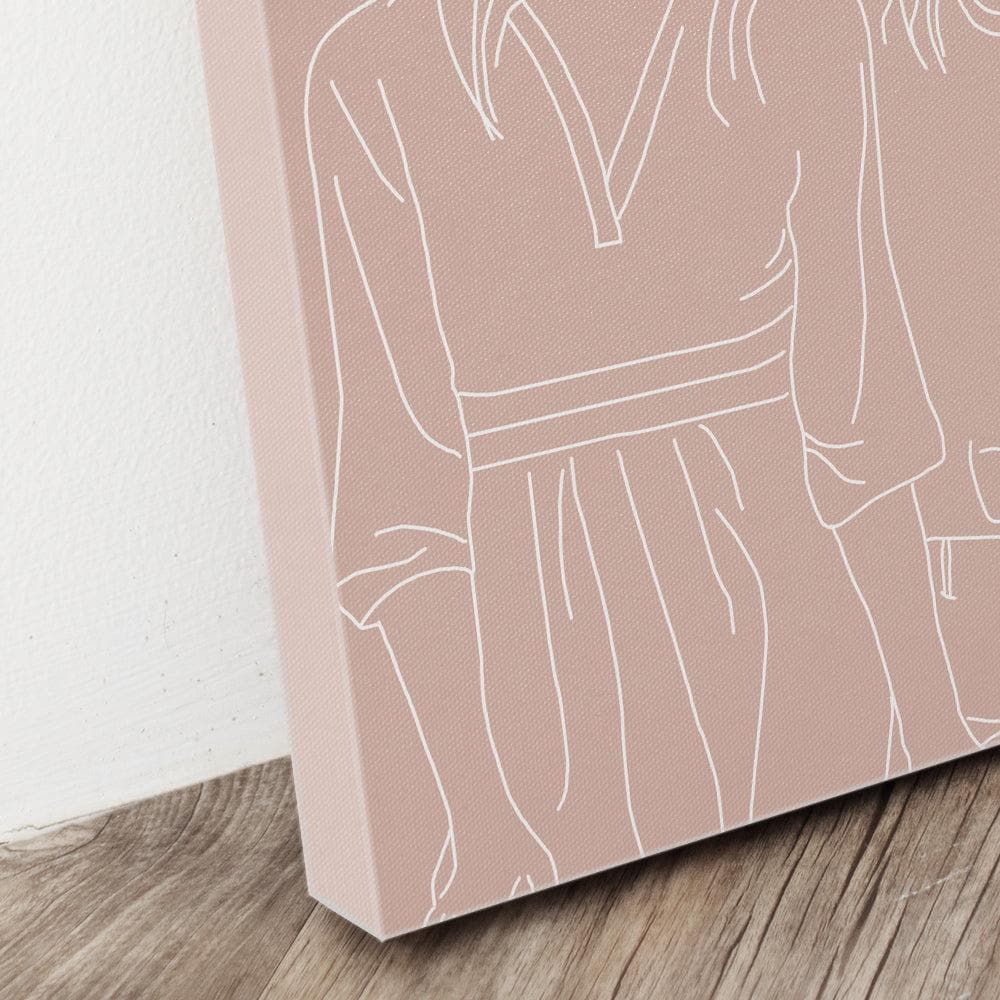 Custom Line Art Portrait from Photo โ Personalized Canvas Wall Art โ Minimalist Gift for Him, Her, Couples, Anniversary, Wedding