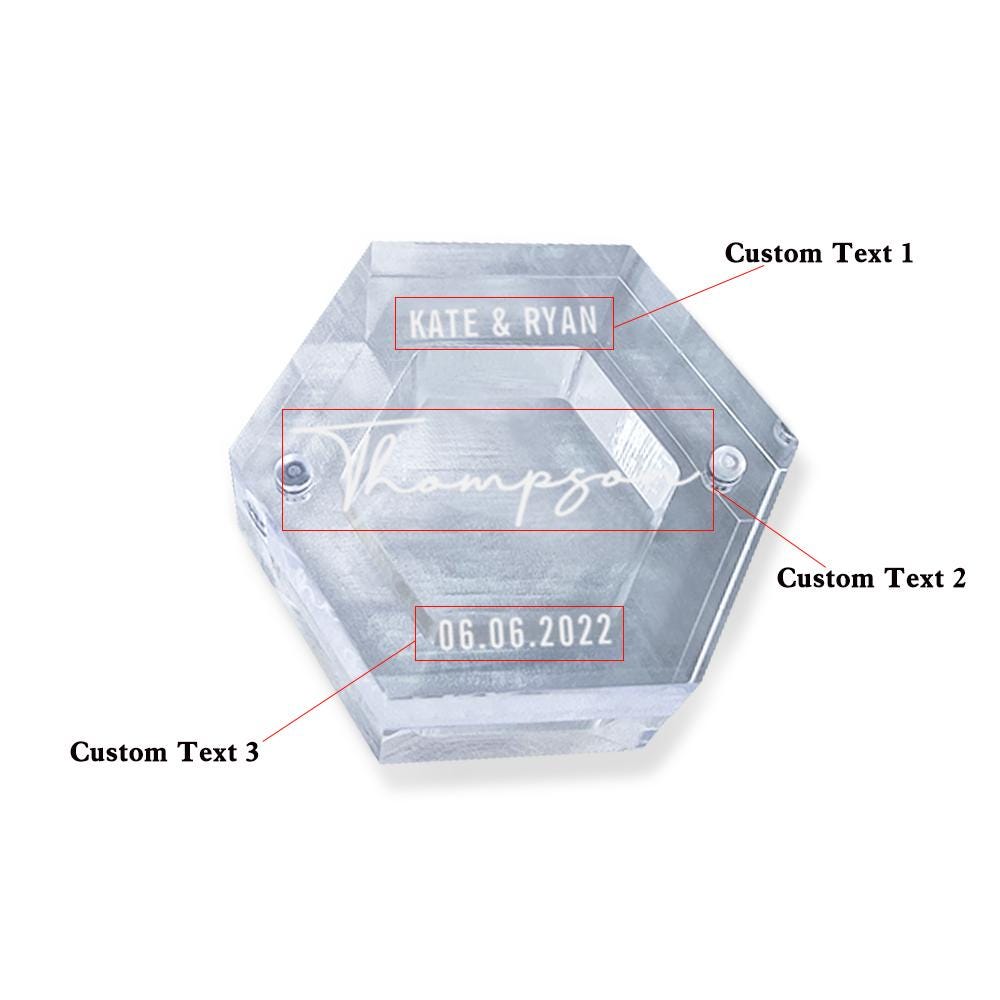 Custom Acrylic Ring Box with Magnetic Lid – Personalized Wedding Ring Holder, Transparent Jewelry Display Box, Ring Bearer Box