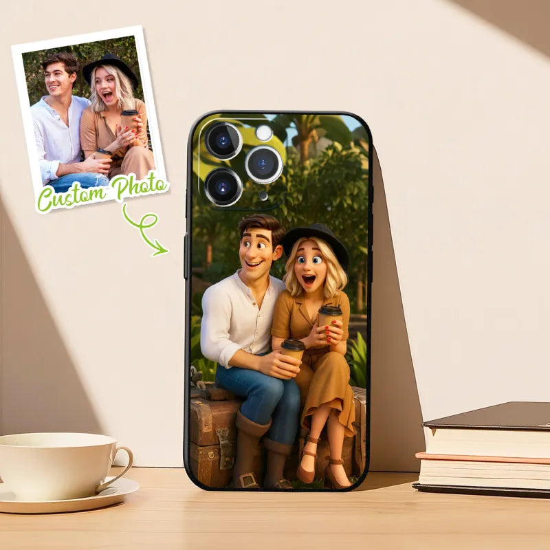 Custom Anime Portrait Phone Case – Personalized Cartoon Style for iPhone