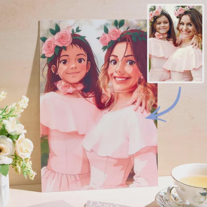 K-Dual View Personalized Anime Style Lenticular Photo Frame - Custom Wall Art Perfect Home Decor Personalized Gift Photo To Print