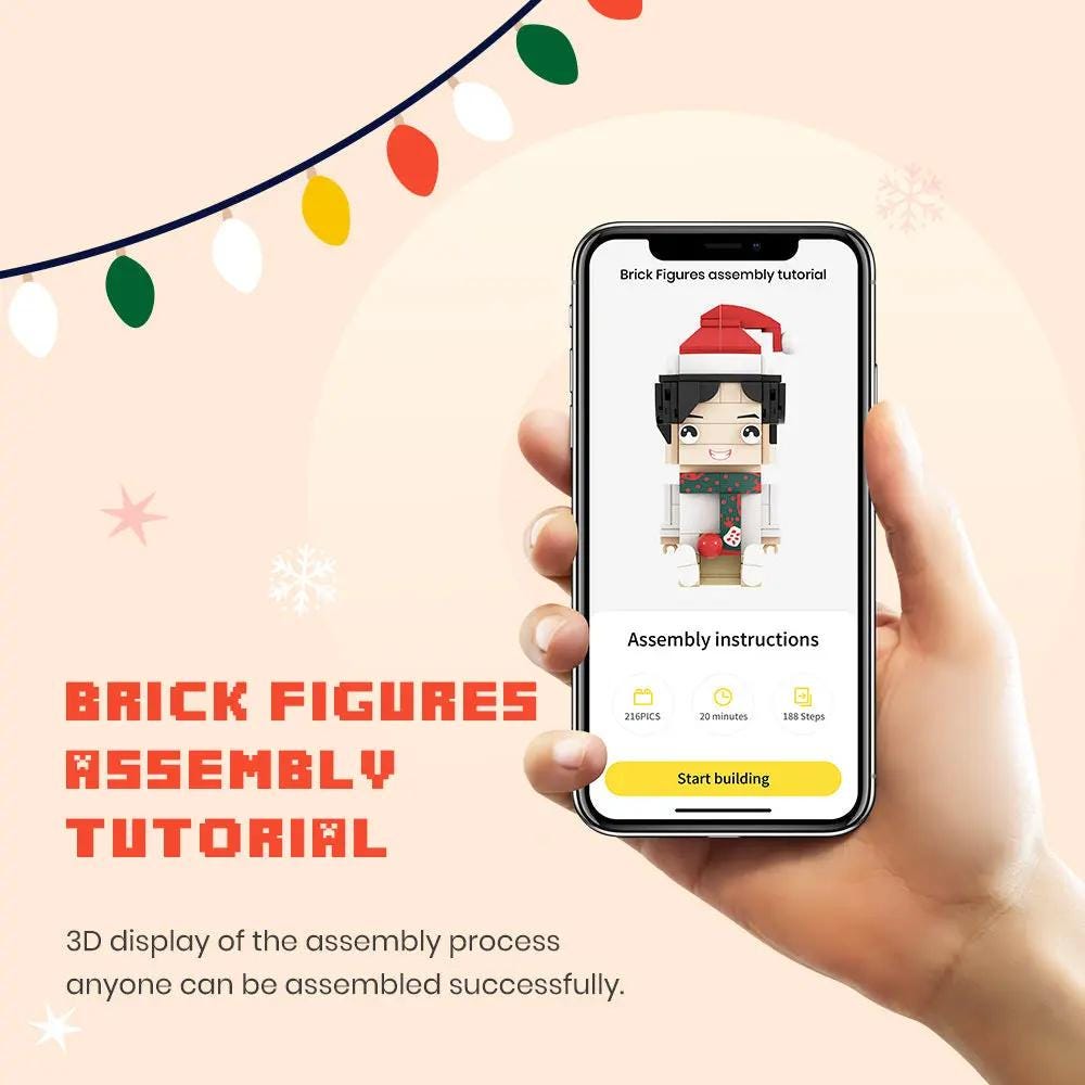 Custom Brick Couple Figurine – Personalized Mini Figure Gift for Anniversary, Birthday, Valentine’s Day, Wedding or Long Distance