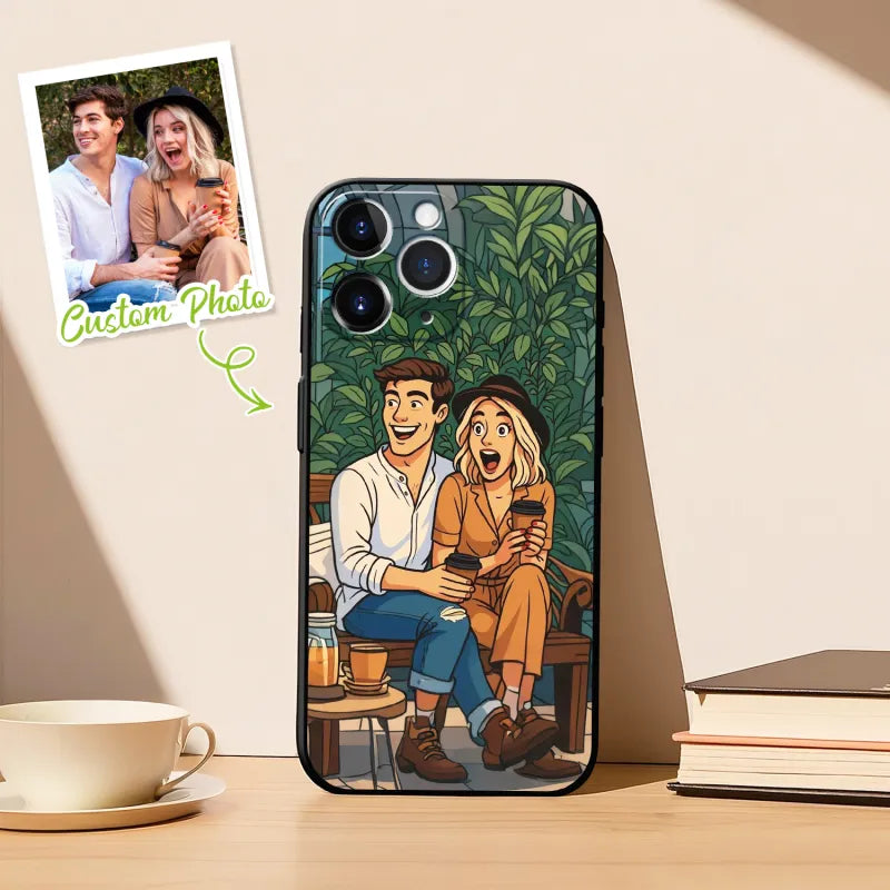 Custom Anime Portrait Phone Case – Personalized Cartoon Style for iPhone