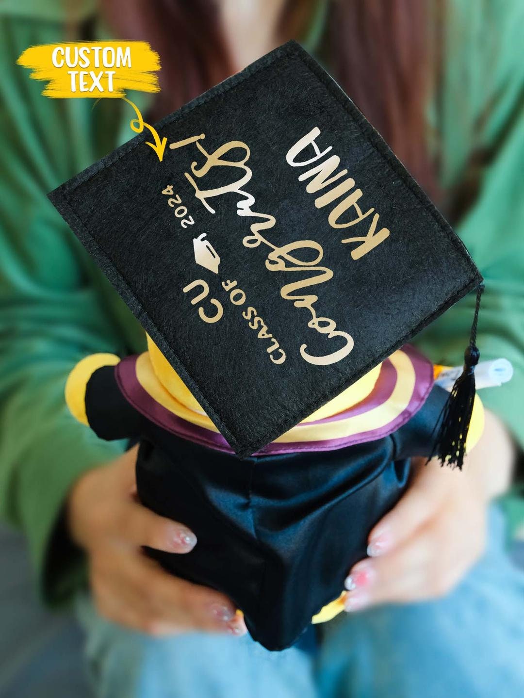 Personalized Grad. Bear Custom Graduation gift, Custom bear with Congratulations, Personalized Graduation bear, Kindergarten Graduation 2024