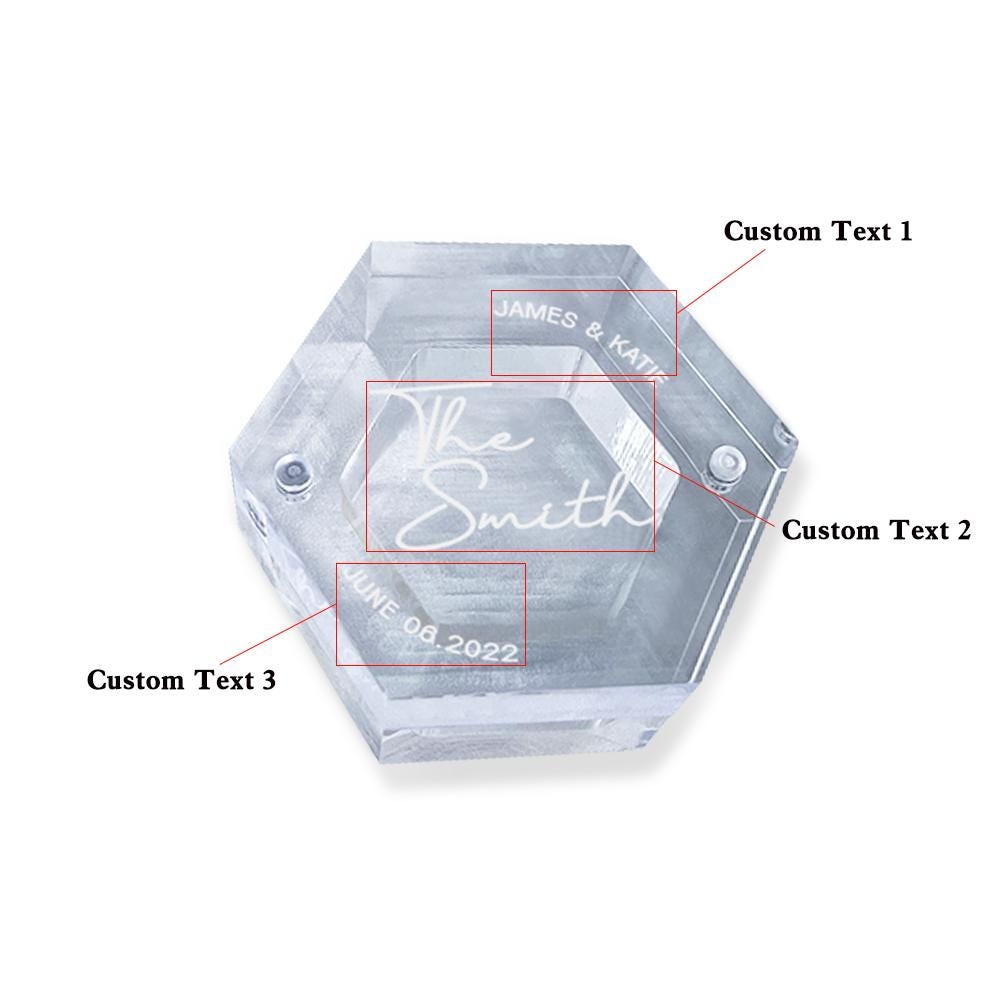 Custom Acrylic Ring Box with Magnetic Lid – Personalized Wedding Ring Holder, Transparent Jewelry Display Box, Ring Bearer Box