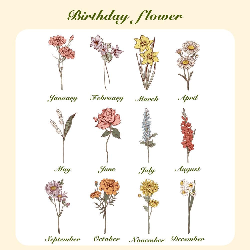 Personalized Birth Flower Tumbler Carrier – 40oz Water Bottle Bag with Name – Waterproof Gift for June & July Birthdays