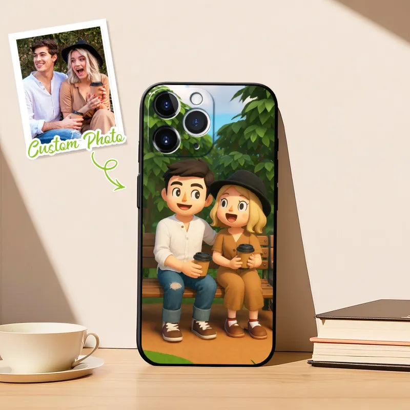 Custom Anime Portrait Phone Case – Personalized Cartoon Style for iPhone