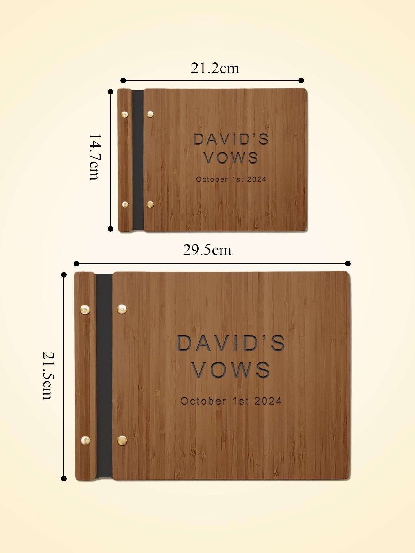Custom Engraved Wooden Wedding Guest Book – Personalized Rustic Sign-In Scrapbook, Keepsake for Couples, Anniversary, Vow Book