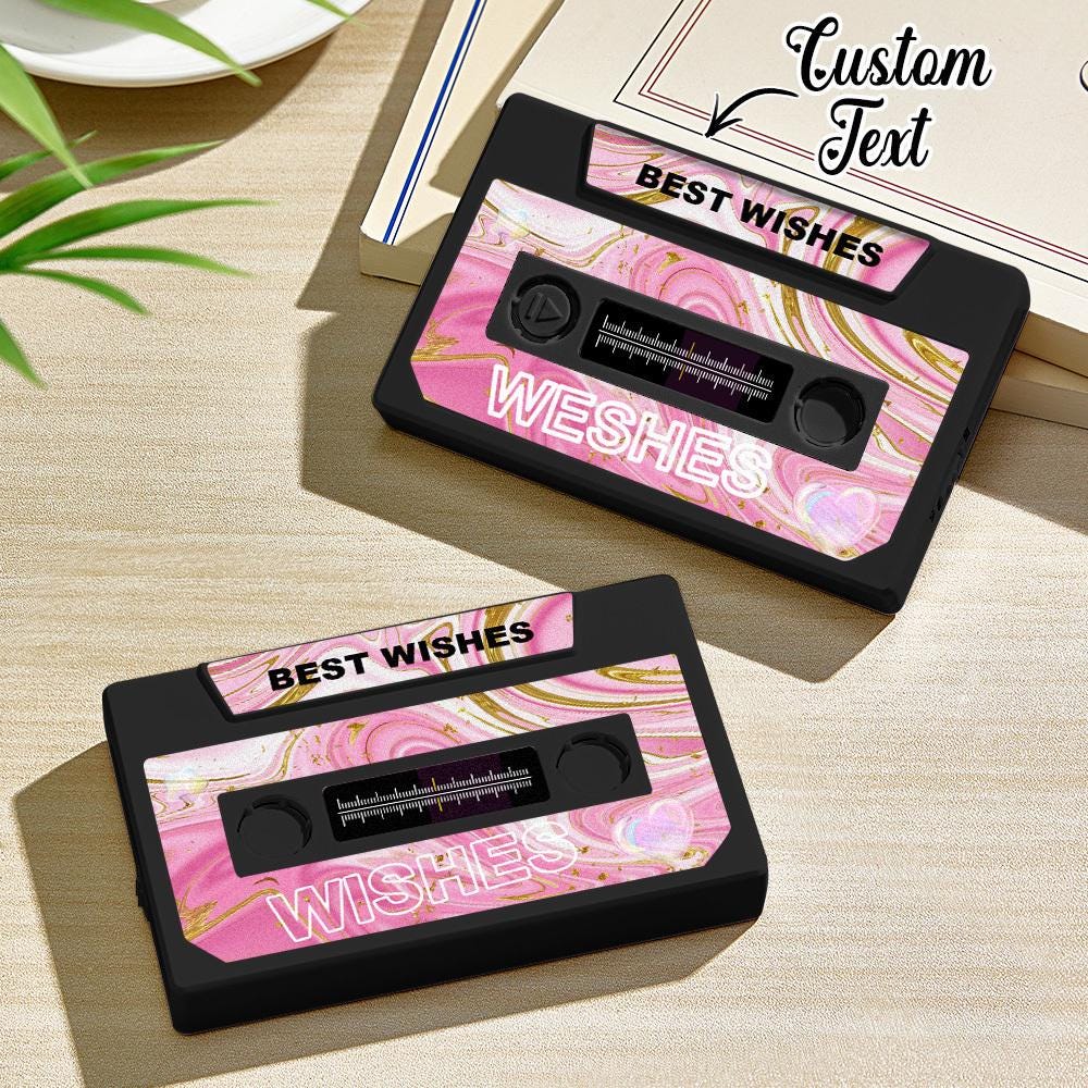 Personalized Recordable Cassette Music Box – Solid Gift Card Custom Mixtape Gift Music Card Audio Letter Recording Keepsake Music inspired