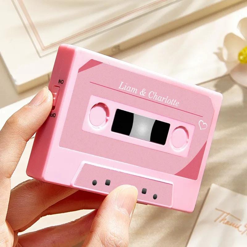 Personalized Recordable Cassette Music Box – Solid Gift Card Custom Mixtape Gift Music Card Audio Letter Recording Keepsake Music inspired