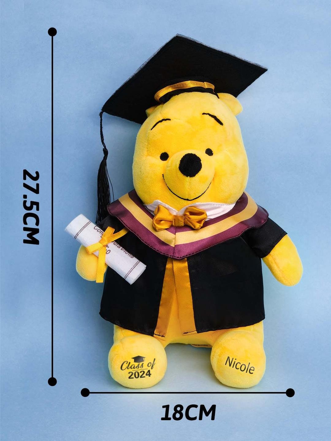 Personalized Grad. Bear Custom Graduation gift, Custom bear with Congratulations, Personalized Graduation bear, Kindergarten Graduation 2024