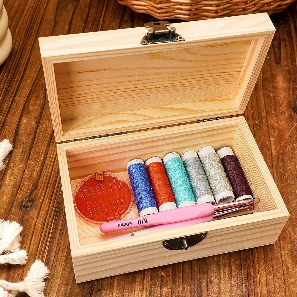 Personalized Engraved Sewing Machine Box| Pattern Wooden Storage Box, Gift for Seamstress, Sewing Enthusiast, Sewing Machine Storage,