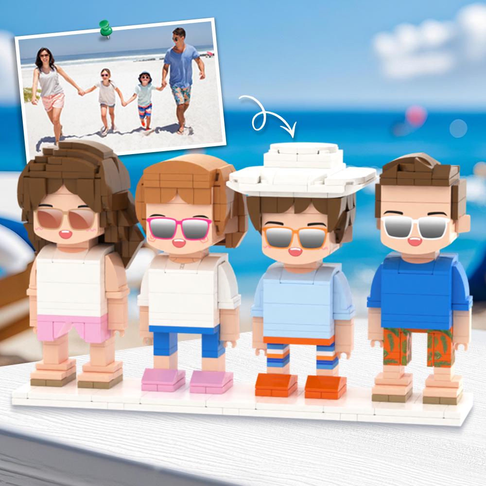 Custom Brick Figures – Personalized Mini Block Toy (1-4 People) | Square or Round Face Style | Unique Gift for Couples, Family, or Friends