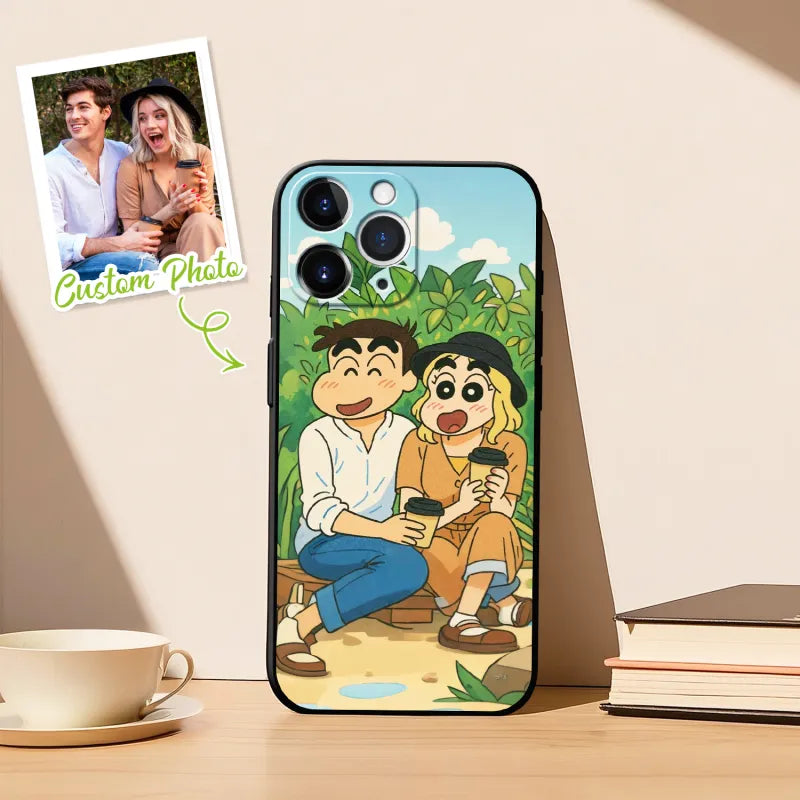 Custom Anime Portrait Phone Case – Personalized Cartoon Style for iPhone