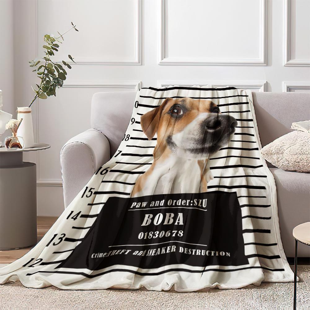 Custom Dog Portrait Blanket with Picture Personalized Photo Blanket - For Dog Owners, Dog Photo Blanket, Dog memorial Blanket