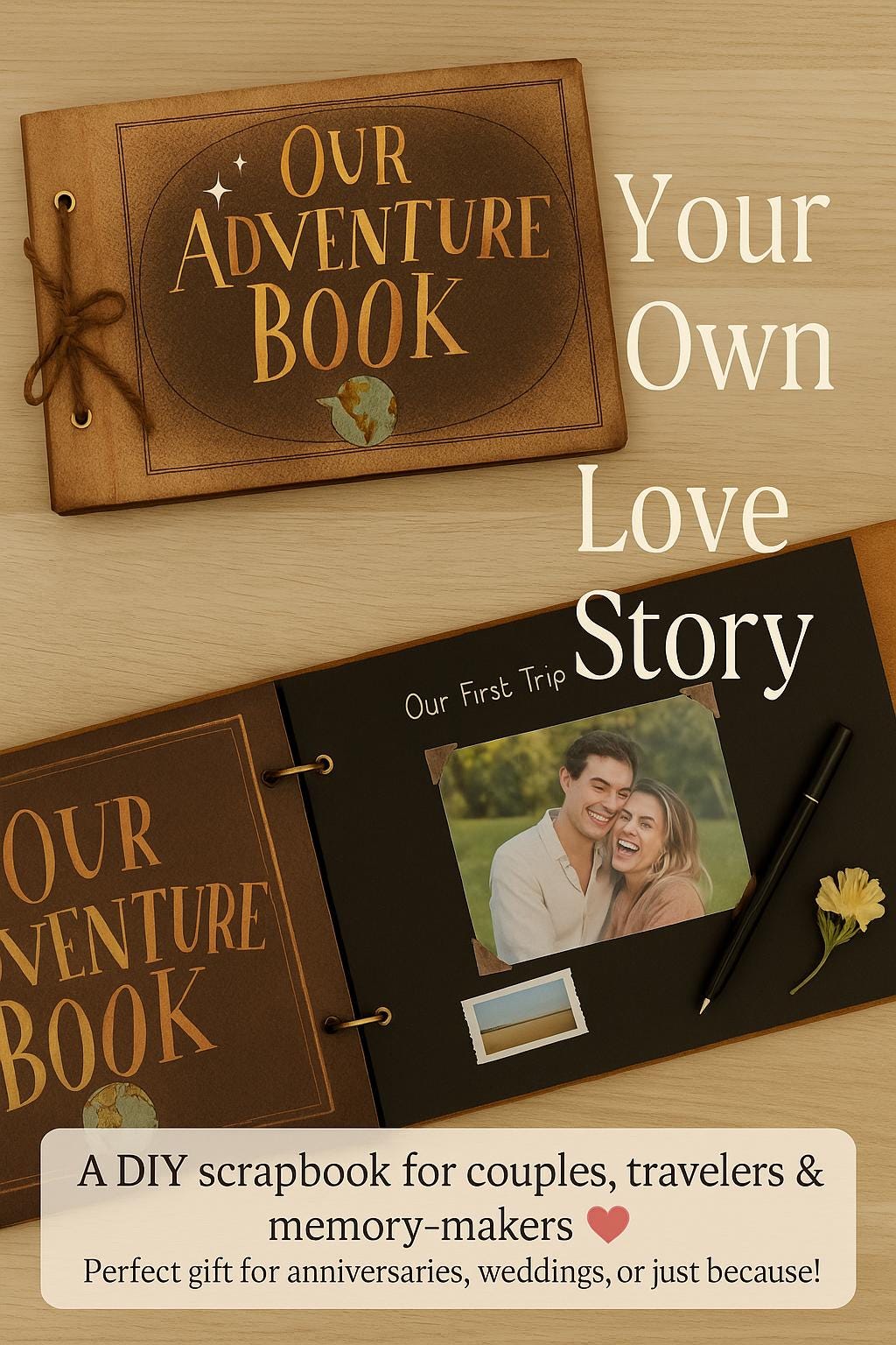 Our Adventure Book Loose-leaf Wedding Photo Album DIY Family Scrapbook Photo Album Memory keepsake Travel Journal Sticker/Stamp Album