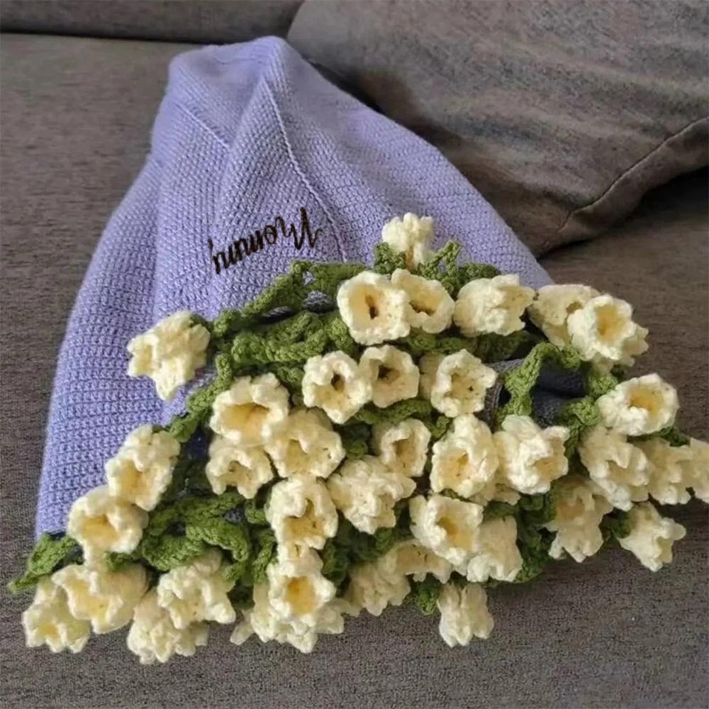 Custom Name Crochet Flower Blanket – Handmade Knitted Flower Throw Romantic Gift for Wife, Girlfriend, or Home Decor