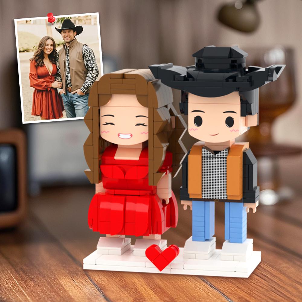 Custom Brick Figures – Personalized Mini Block Toy (1-4 People) | Square or Round Face Style | Unique Gift for Couples, Family, or Friends