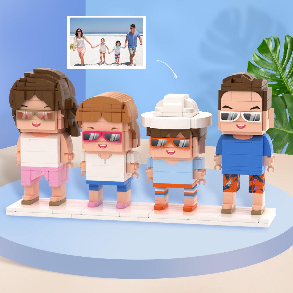 Custom Brick Figures – Personalized Mini Block Toy (1-4 People) | Square or Round Face Style | Unique Gift for Couples, Family, or Friends