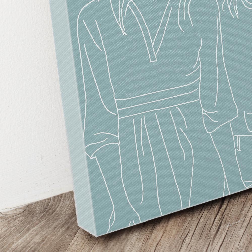 Custom Line Art Portrait from Photo – Personalized Canvas Wall Art – Minimalist Gift for Him, Her, Couples, Anniversary, Wedding