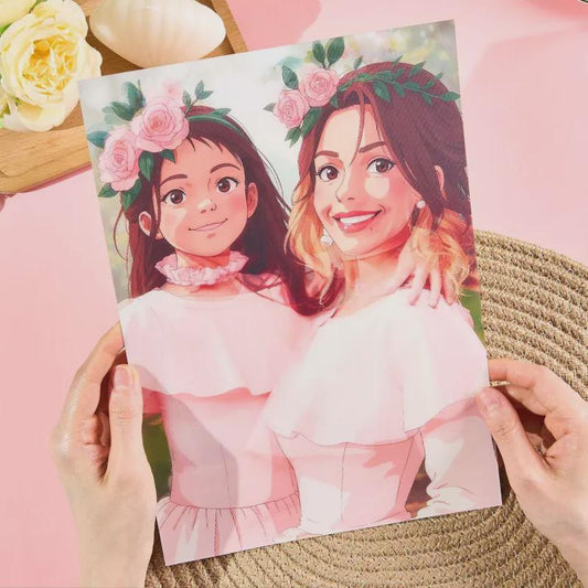 K-Dual View Personalized Anime Style Lenticular Photo Frame - Custom Wall Art Perfect Home Decor Personalized Gift Photo To Print