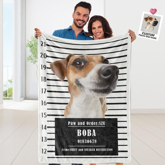 Custom Dog Portrait Blanket with Picture Personalized Photo Blanket - For Dog Owners, Dog Photo Blanket, Dog memorial Blanket