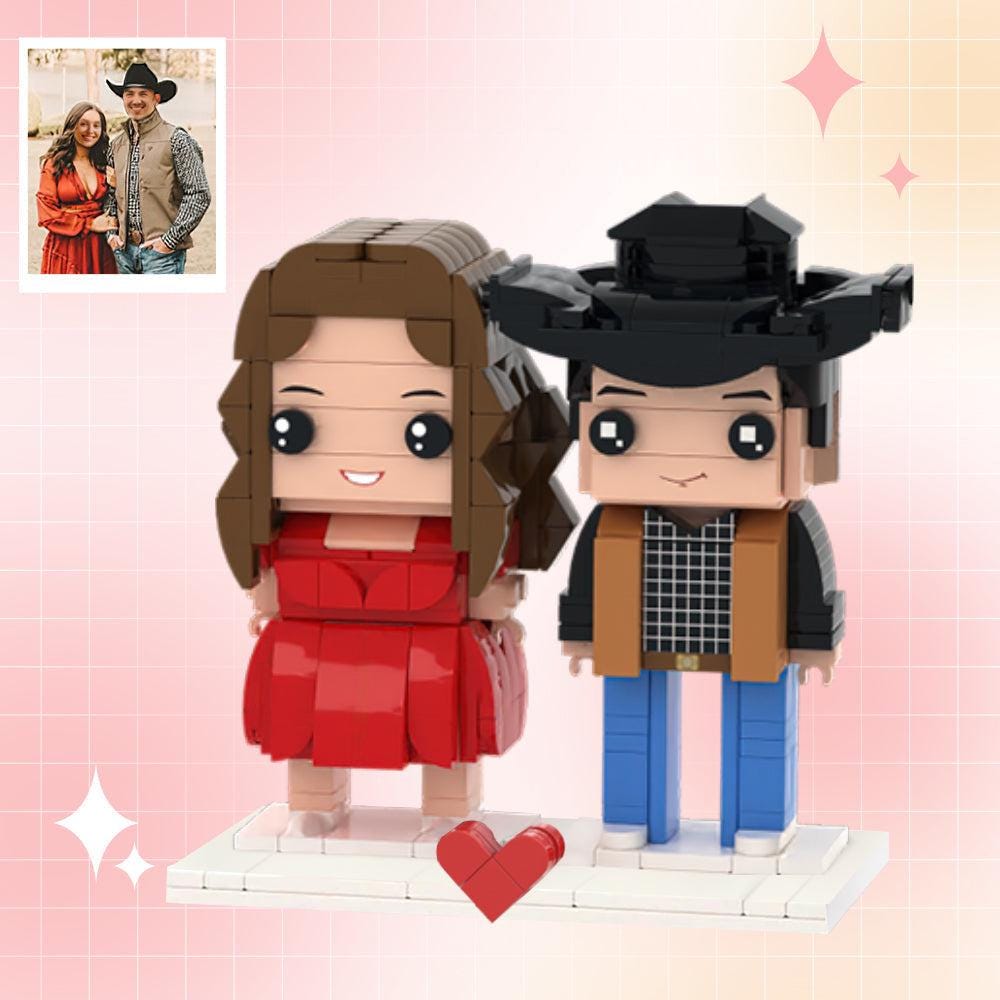 Custom Brick Figures – Personalized Mini Block Toy (1-4 People) | Square or Round Face Style | Unique Gift for Couples, Family, or Friends