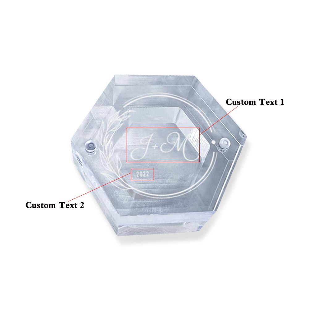 Custom Acrylic Ring Box with Magnetic Lid – Personalized Wedding Ring Holder, Transparent Jewelry Display Box, Ring Bearer Box