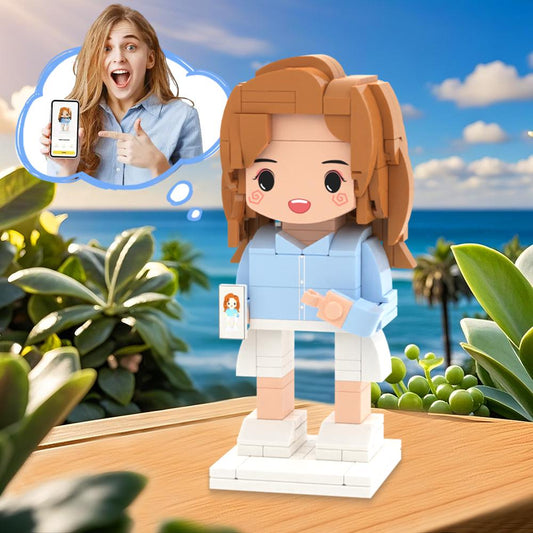 Custom Brick Figures – Personalized Mini Block Toy (1-4 People) | Square or Round Face Style | Unique Gift for Couples, Family, or Friends