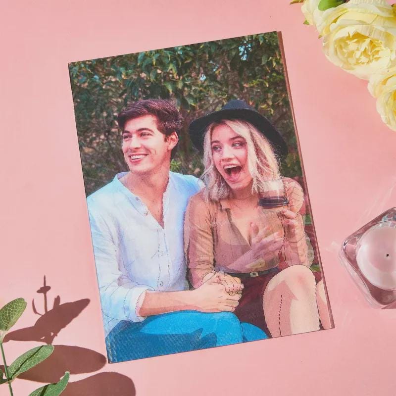 K-DualView Personalized Anime Style Lenticular Photo Frame - Custom Photo Wall Art Wedding Gift Personalized Gift Photo Print
